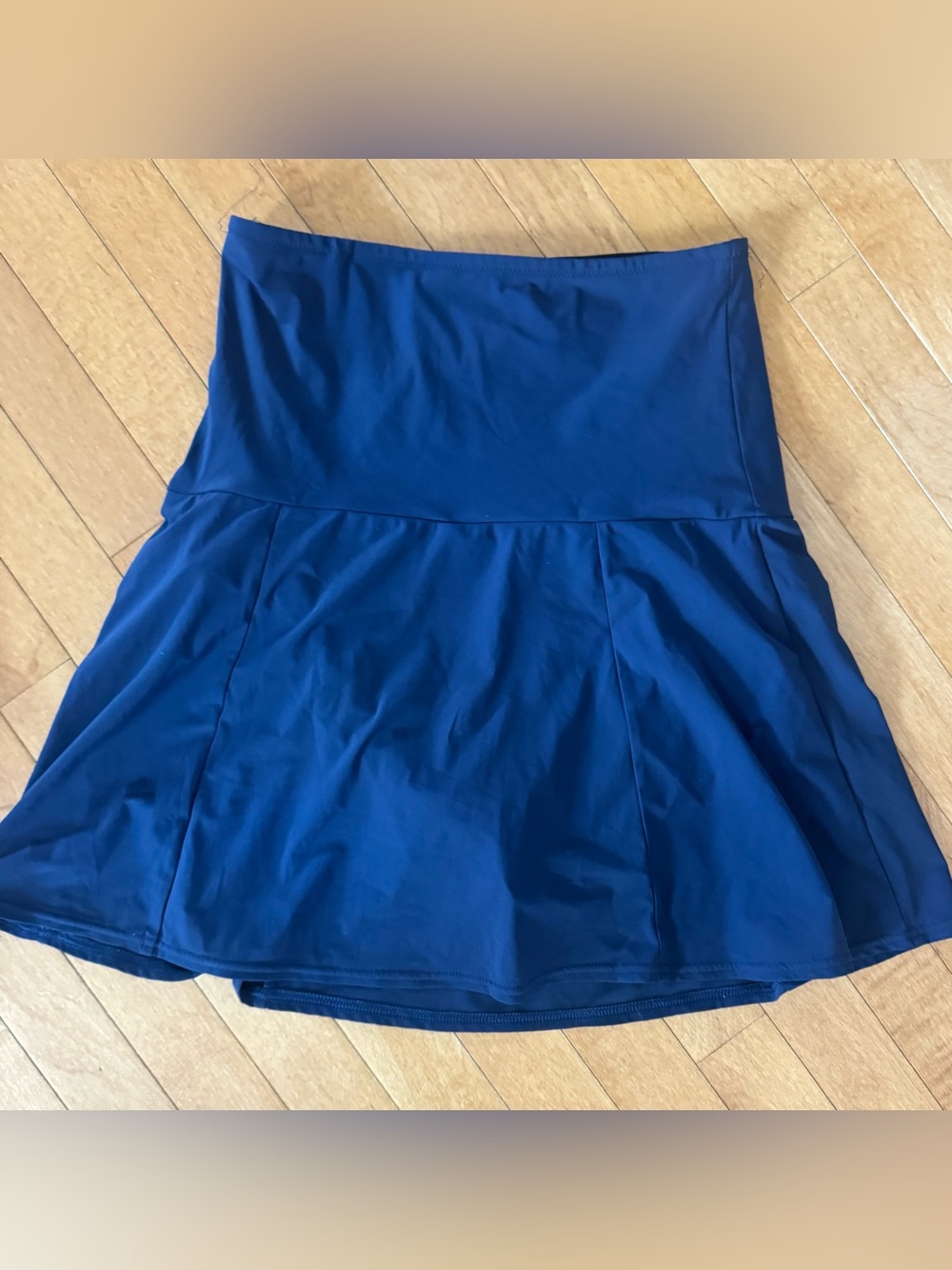LANDS’ END Size 12 Navy Blue High Waisted Swimsuit Skirt Bottom